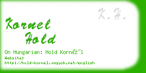 kornel hold business card